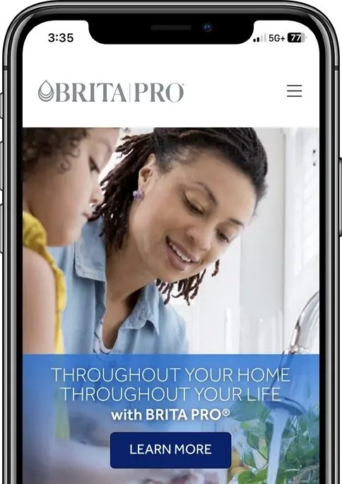 BritaPro website on mobile device
